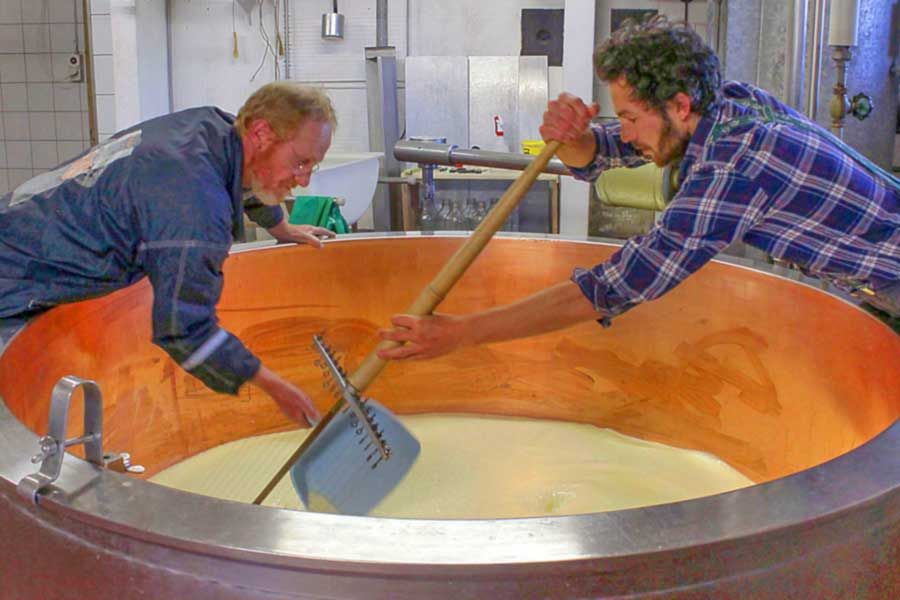 Qualität und Handarbeit beim Käsebruch erzeugen